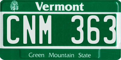 VT license plate CNM363