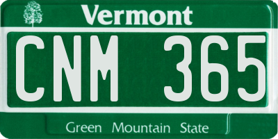 VT license plate CNM365