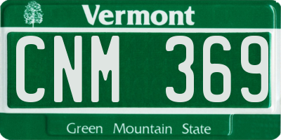 VT license plate CNM369
