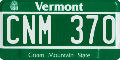 VT license plate CNM370