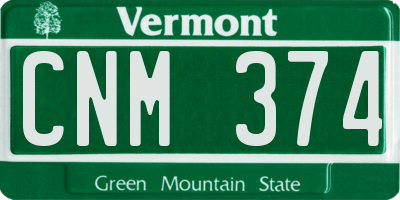VT license plate CNM374