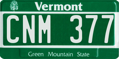 VT license plate CNM377