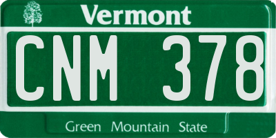VT license plate CNM378