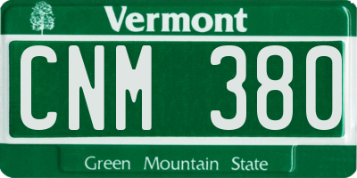 VT license plate CNM380