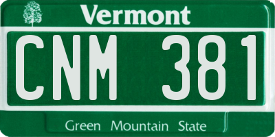 VT license plate CNM381