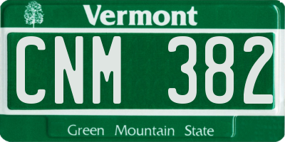 VT license plate CNM382