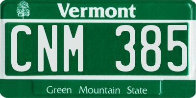 VT license plate CNM385