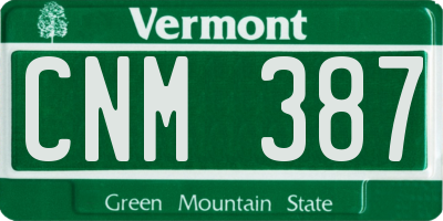 VT license plate CNM387