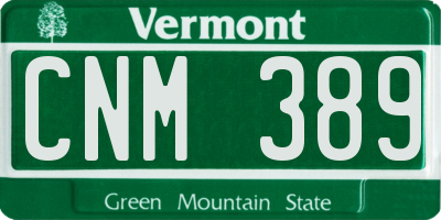 VT license plate CNM389
