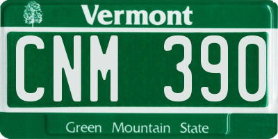 VT license plate CNM390
