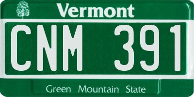 VT license plate CNM391