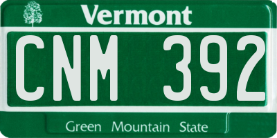 VT license plate CNM392