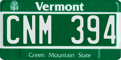 VT license plate CNM394