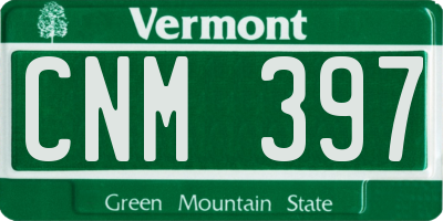 VT license plate CNM397