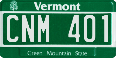 VT license plate CNM401