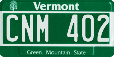 VT license plate CNM402