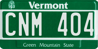 VT license plate CNM404