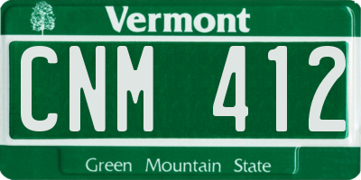 VT license plate CNM412