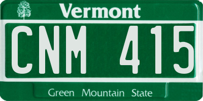 VT license plate CNM415