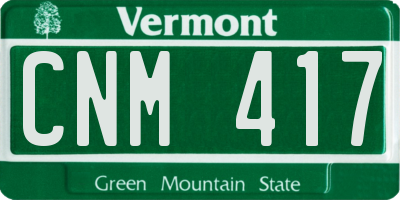 VT license plate CNM417
