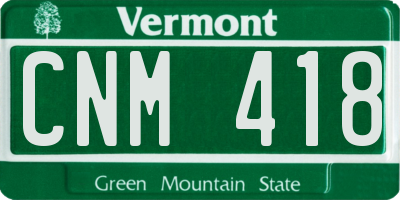 VT license plate CNM418