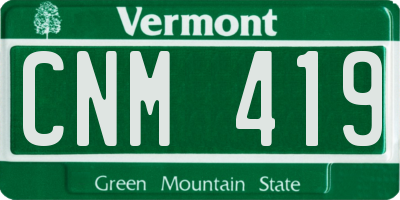 VT license plate CNM419