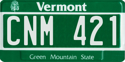 VT license plate CNM421