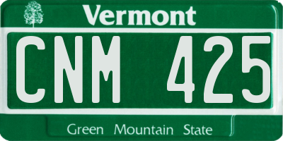 VT license plate CNM425