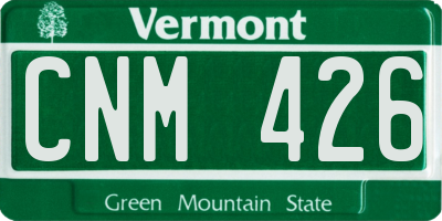 VT license plate CNM426