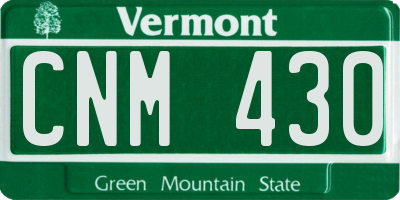 VT license plate CNM430
