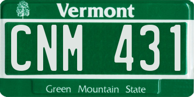 VT license plate CNM431
