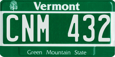 VT license plate CNM432