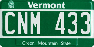 VT license plate CNM433