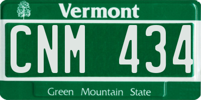 VT license plate CNM434