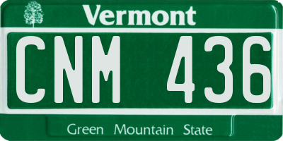 VT license plate CNM436