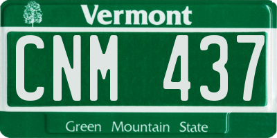 VT license plate CNM437