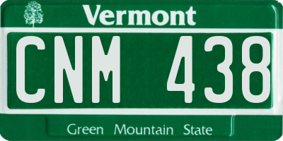 VT license plate CNM438
