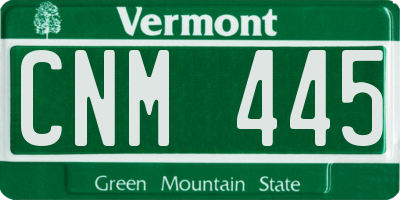 VT license plate CNM445