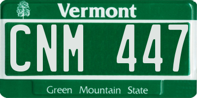 VT license plate CNM447