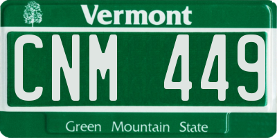 VT license plate CNM449