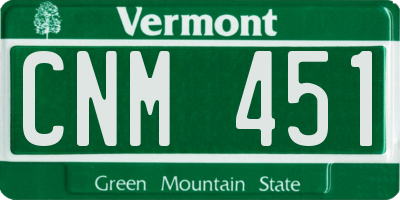 VT license plate CNM451