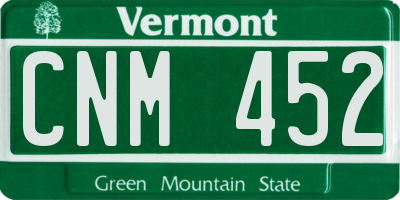 VT license plate CNM452