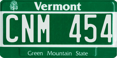 VT license plate CNM454