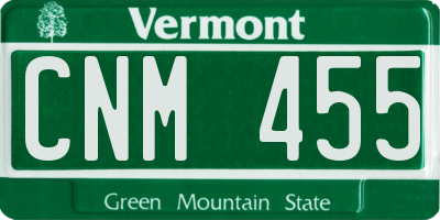 VT license plate CNM455