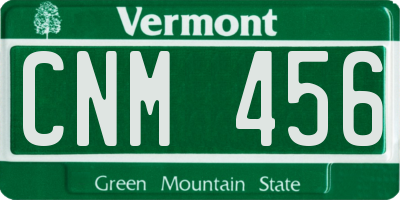 VT license plate CNM456