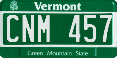VT license plate CNM457
