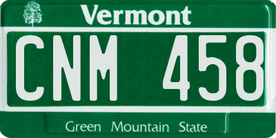 VT license plate CNM458