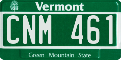 VT license plate CNM461