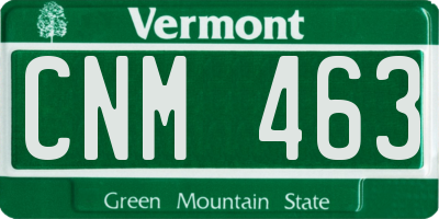 VT license plate CNM463
