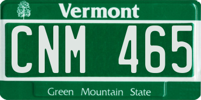 VT license plate CNM465